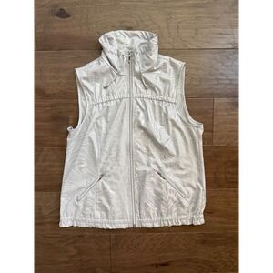 Zenergy by Chico's Vest Womens 1 Silver Poly Spandex Animal Print Zip Athleisure